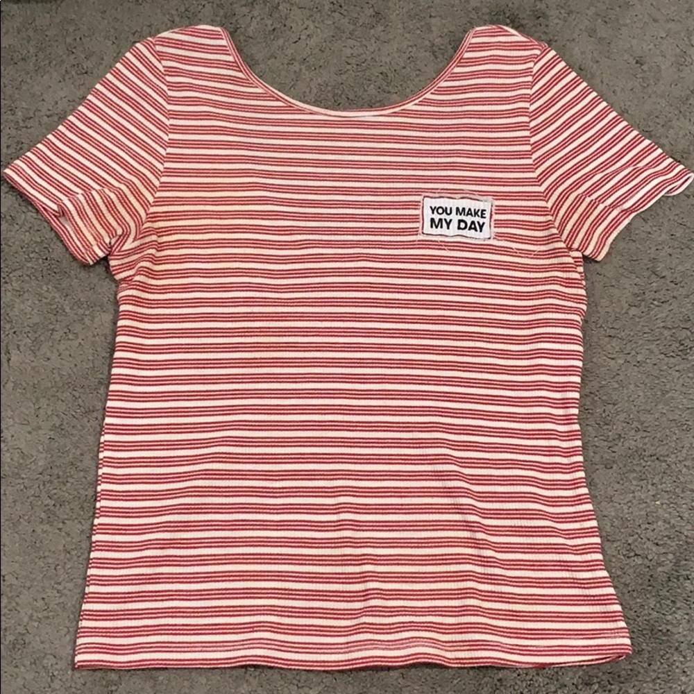 Zara Red and White Striped Top